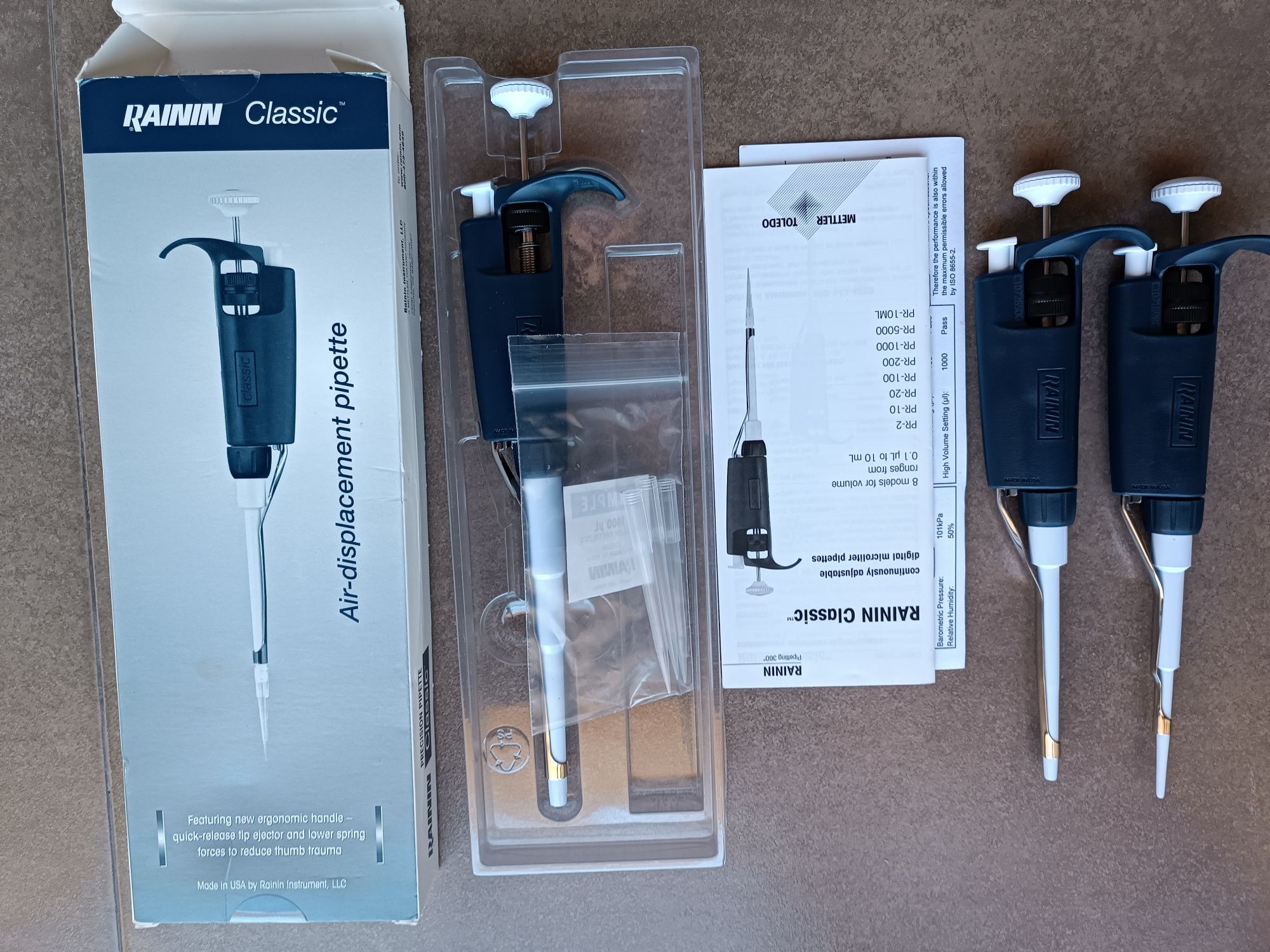 Set Pipetas Rainin Classic PR-1000, PR-200 and PR-20