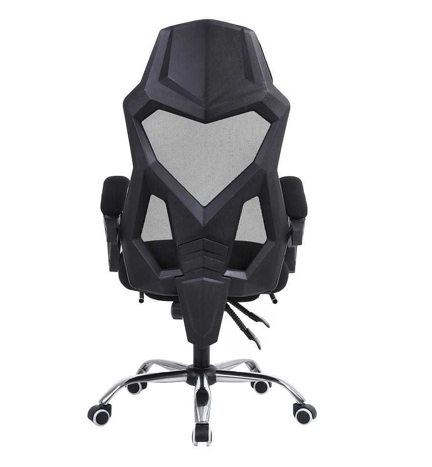 Fotel Gamingowy YODA Black do Pracy i Relaksu z Podnóżkiem