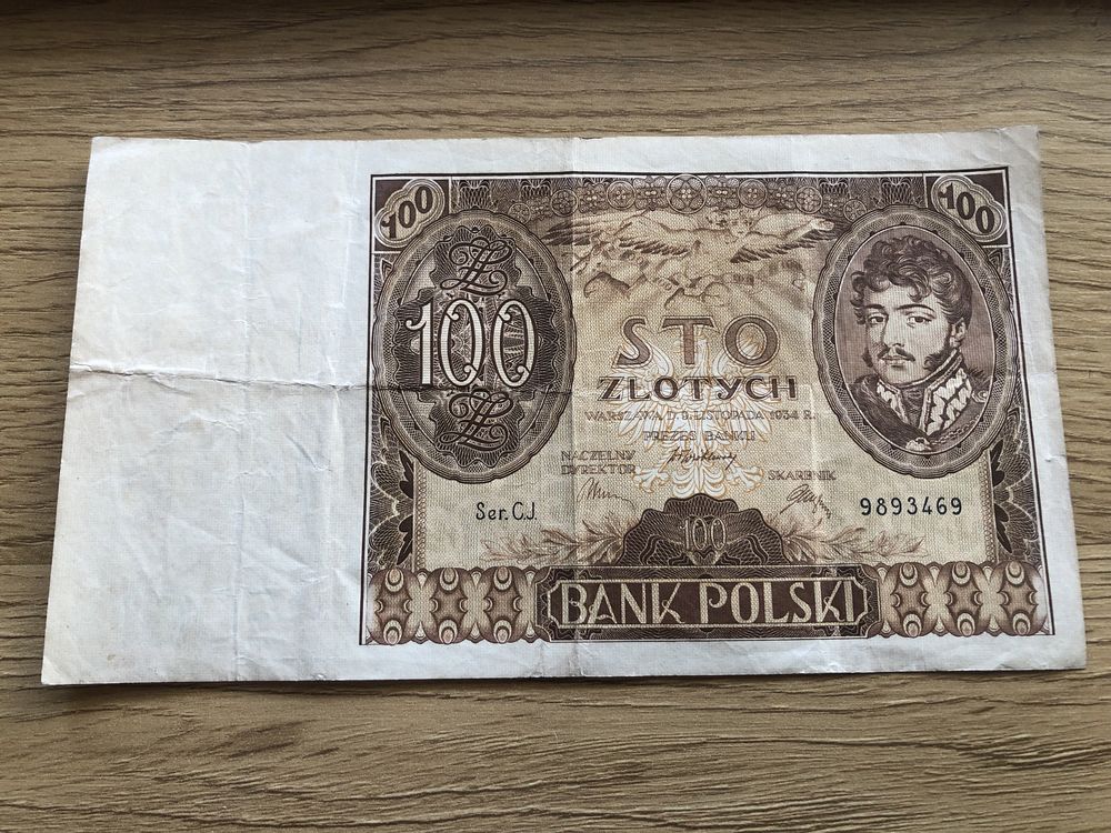 Banknot kolekcjonerski - STO ZŁOTYCH - 1934 rok - Bank Polski