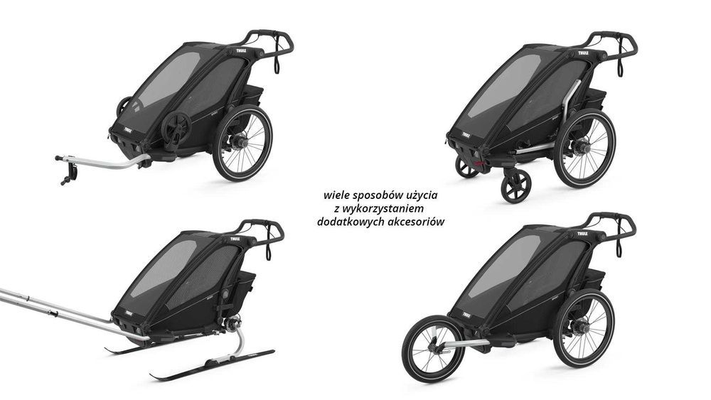 Przyczepka rowerowa THULE Chariot Lite2 Agave czarno-szara