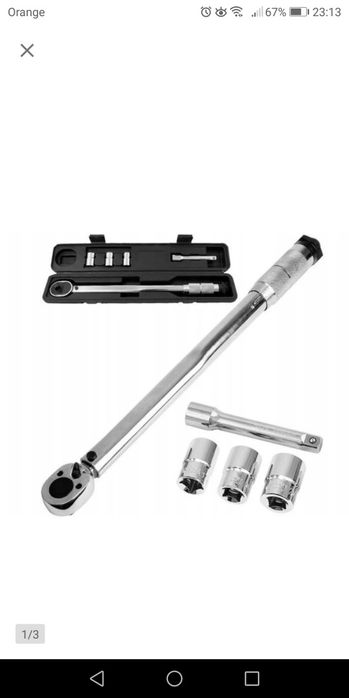 Klucz dynamometryczny 28-210Nm z nasadkami