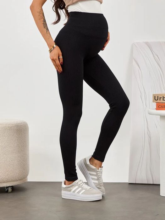 Лосини /Легінси в рубчик на товстому хутрі для вагітних жінок