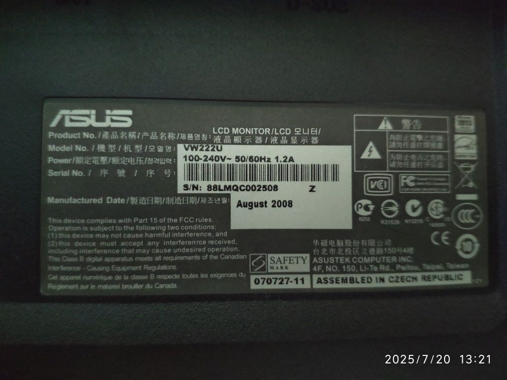 Monitor ASUS 22 cale