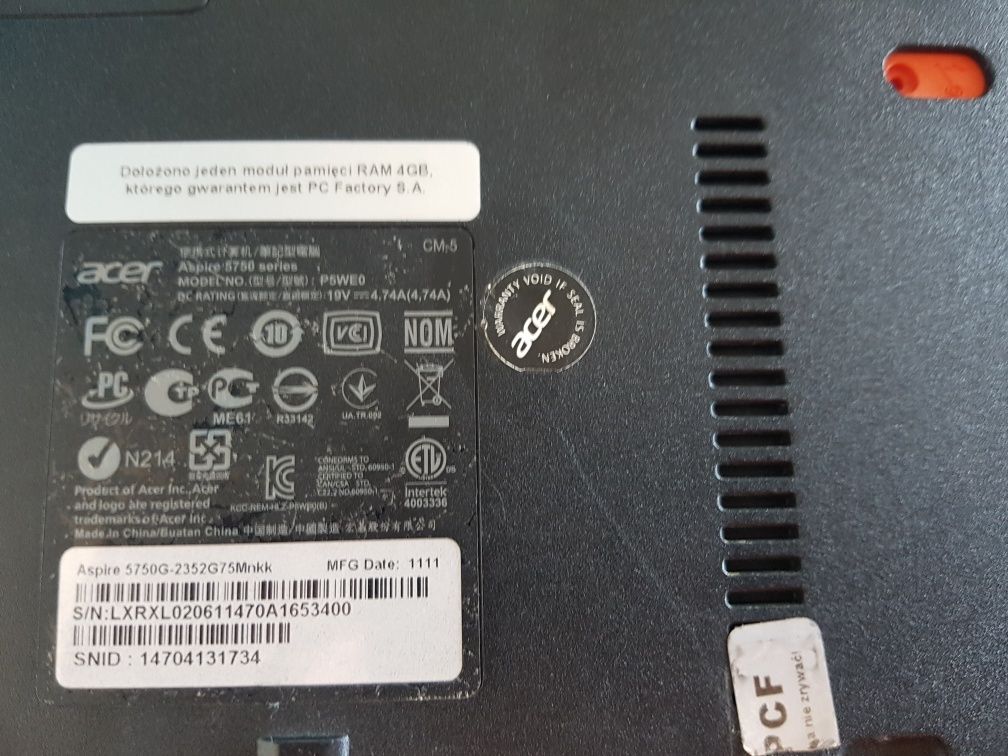Acer Aspire 5750G/I3-2350m/6gb ddr3/geforce610m/120gb ssd
