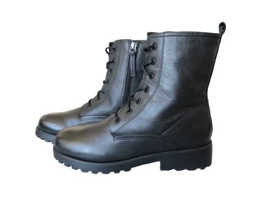 Черные кожаные ботинки  премиум-класса от Next . Размер 38(24,5см)