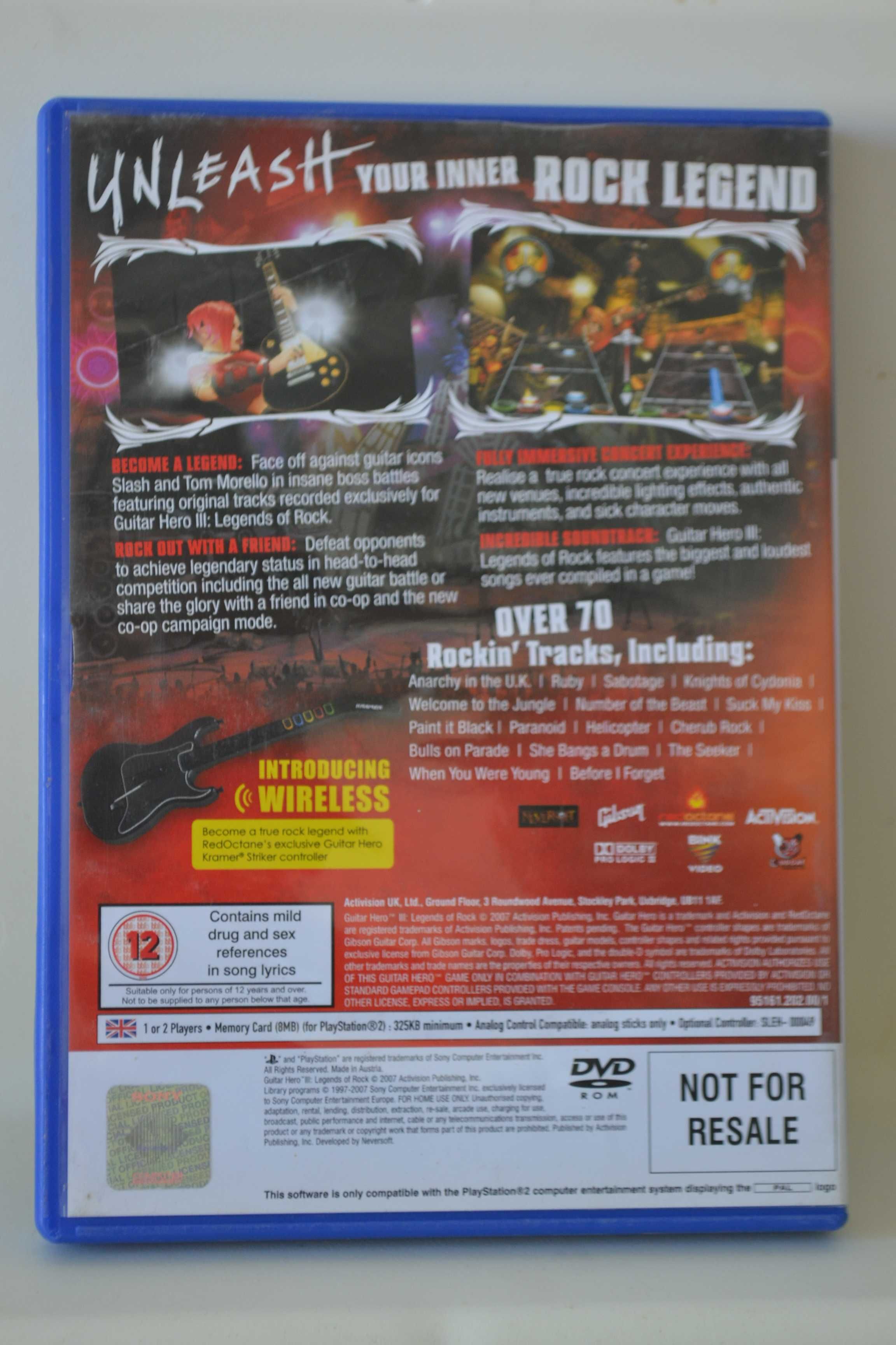 Guitar Hero III: Legends of Rock PS2