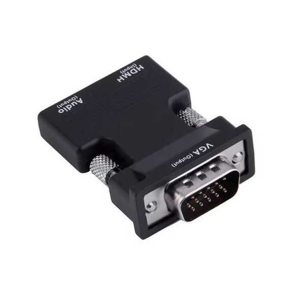 Adapter Przejściówka Konwerter HDMI do VGA + Audio | Mini