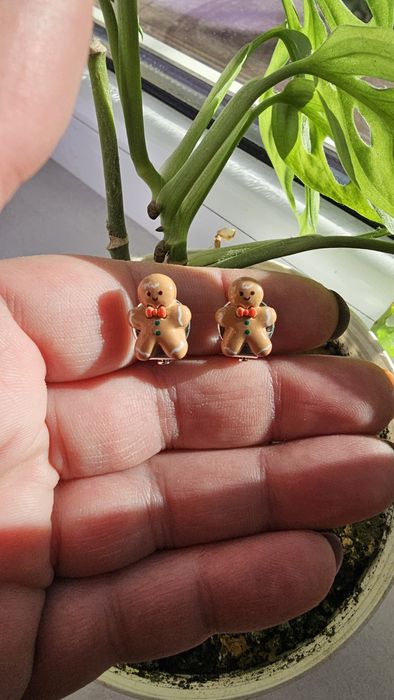 Klipsy dla dziewczynki Piernikowy Ludzik handmade