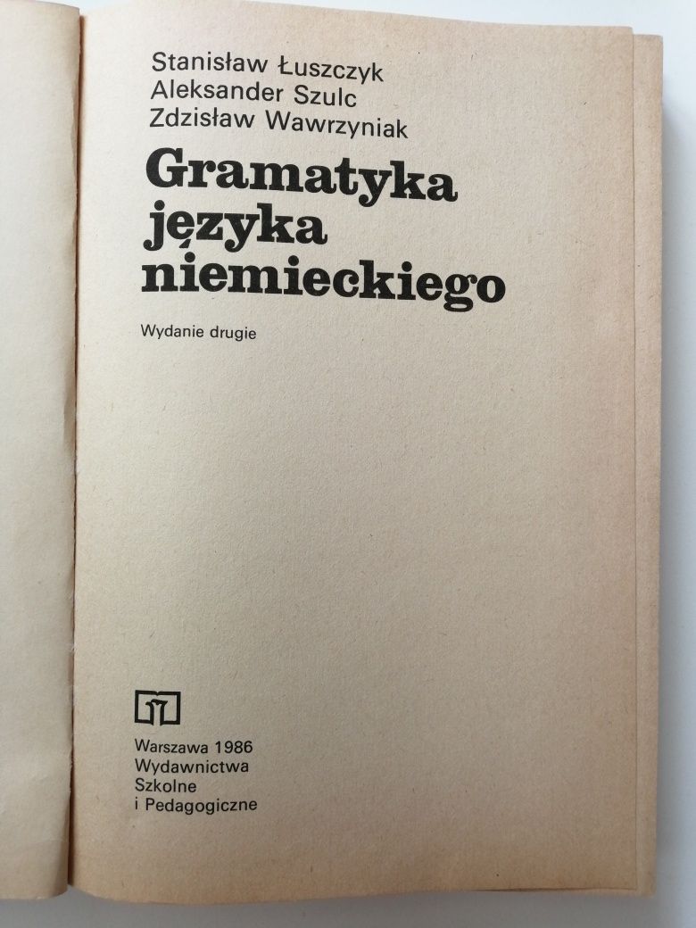 Gramatyka języka niemieckiego - Łuszczyk, Szulc, Wawrzyniak