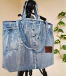 Upcyklingowa torba z jeansów.