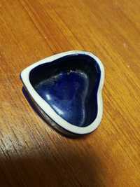 Puzderko ceramiczne w kształcie serca kobaltowe