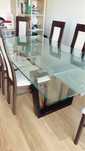Mesa Vidro Sala (opção cadeiras)
