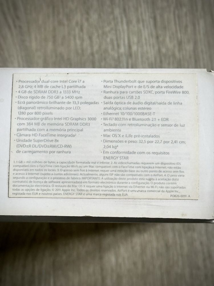 MacBook Pro 13.3” i7  750GB