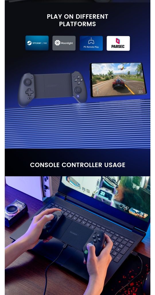 Controlador Gamepad Android IOS Bluetooth GameSir G8 Plus NOVO