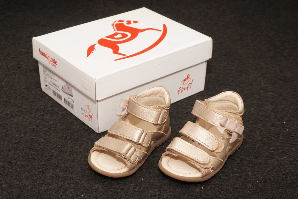 EMEL - sandały na rzep ES2090A-2. Rozmiar 20, złote, dla dziewczynki