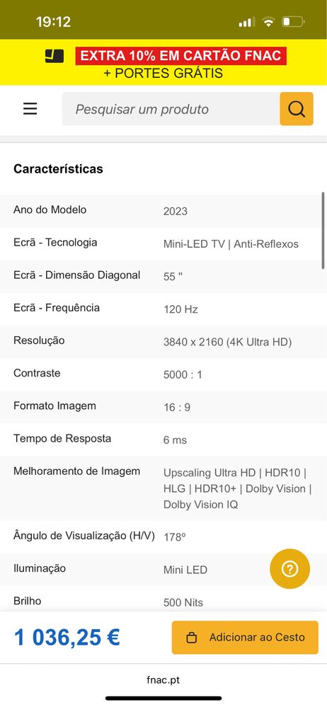 Smart TV Hisense 55" Mini LED UHD 4K 55U8KQ - 140cm