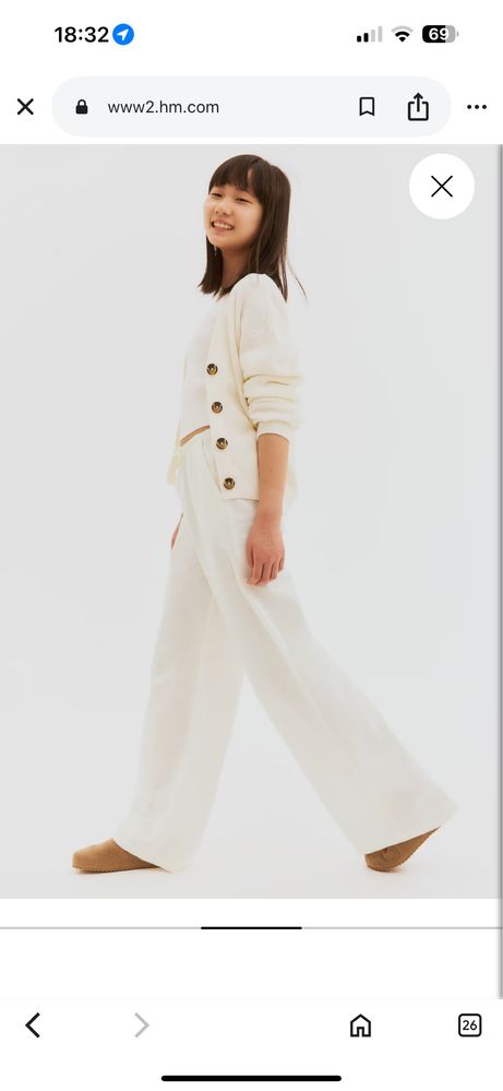 Лляні штани h&m 140розмір 9-10років