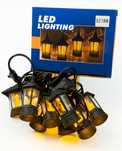 Girlanda LED z imitacją płomienia, 5m, 10 lampionów