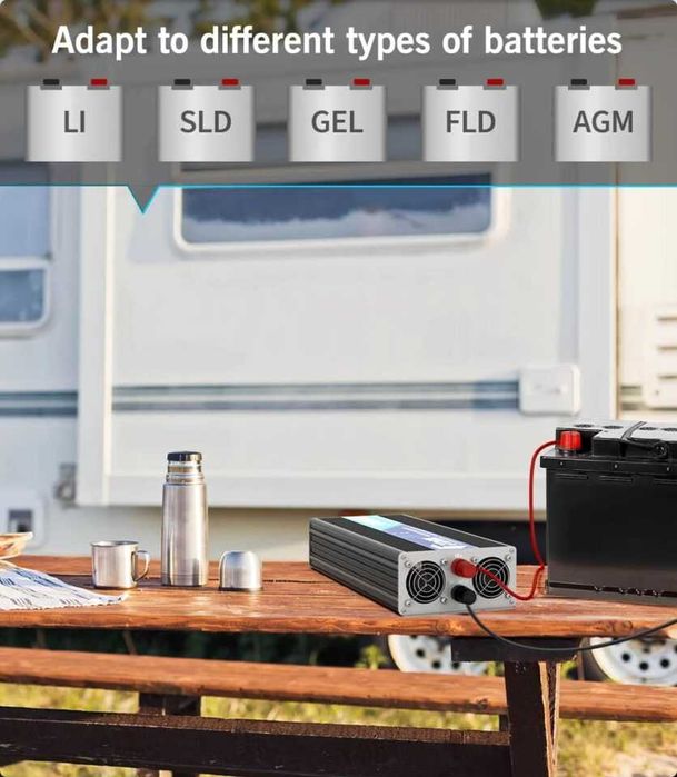 Инвертор 5000 Вт 12В → 220В  FDIK черный, чистая синусоида Гарантия