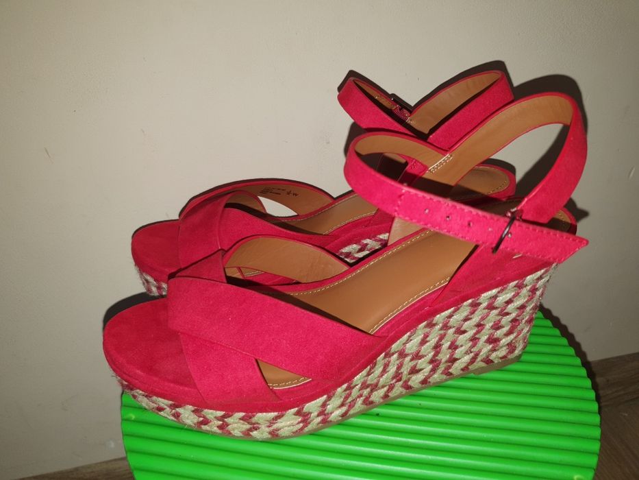 Next Forever Comfort czerwone buty sandały na koturnie Rozmiar 38