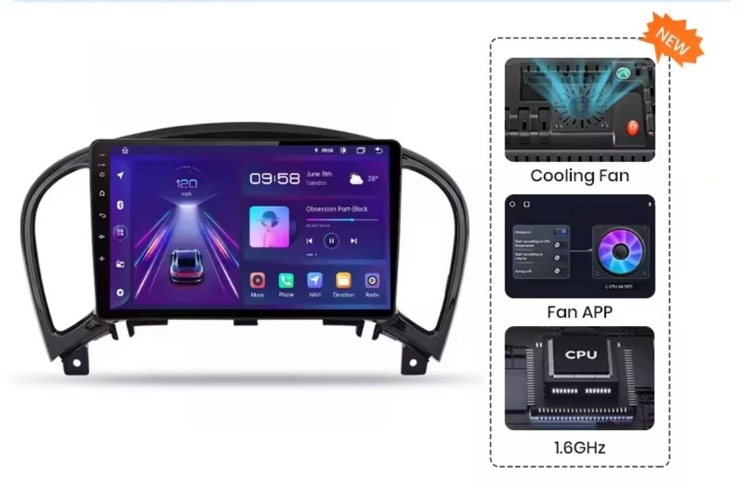 Auto Rádio Android 2gb 32gb  gps Bluetooth Nissan Juke 2010 a 2014