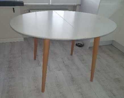 Stół drewniany biały owalny Oakland 120x90cm.rozkładany