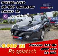 Peugeot 307 SW*2007 rok*1,6 HDI*Klimatronic*NAVI*Godny uwagi*Raty