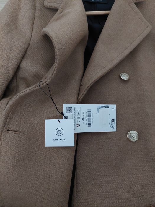 Płaszcz z wełną Zara rozmiar M
