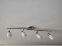 Żyrandol lampa listwa sufitowa 4 punktowa chrom szkło tuby