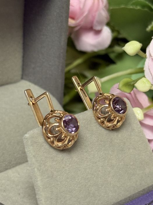 Золотые серьги 583 пробы СЮЗ