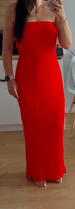 Sukienka długa maxi czerwona Forever 21 r.S.
