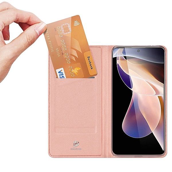 Dux Ducis Skin Pro kabura etui pokrowiec z klapką Poco M4 Pro 5g różow