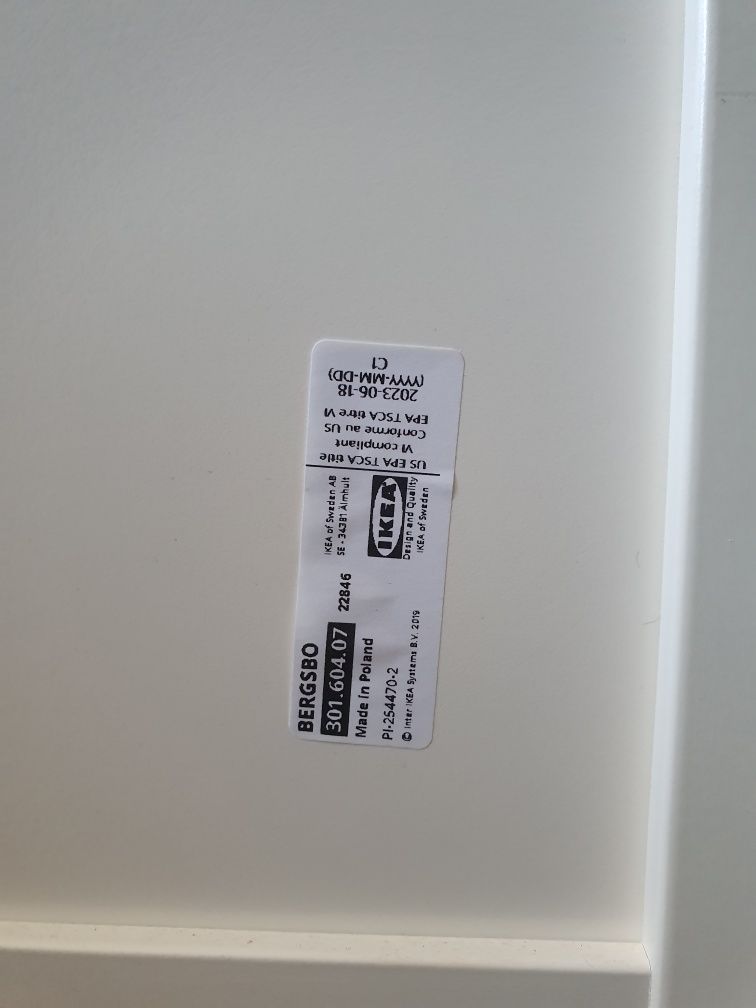 IKEA drzwi szafy pax BERGSBO białe 50x229