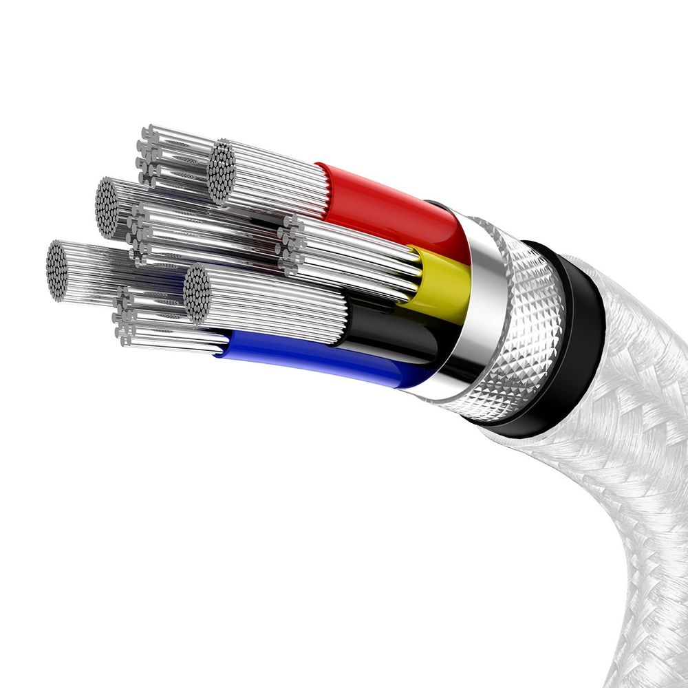 Kabel Baseus Cafule Metal Data USB-C/USB-C QC SCP 100W 5A 1 m biały