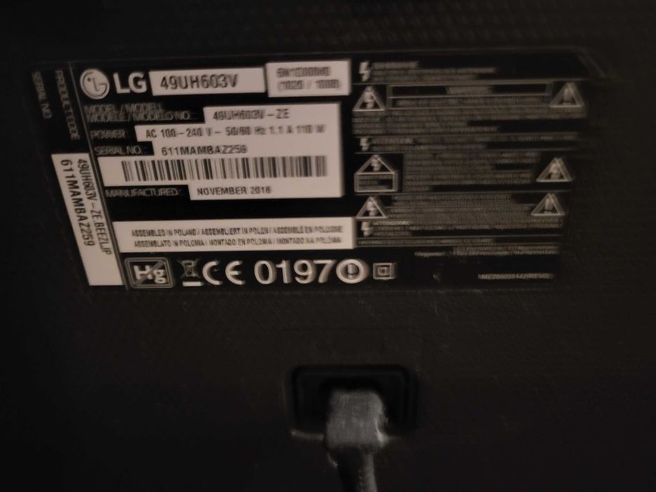 LG 49UH603V 4K 49 cali + pilot (smart TV)