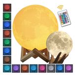 Księżyc Lampka Nocna Dla Dzieci LED 3D RGB Na Pilot MOON LIGHT Prezent