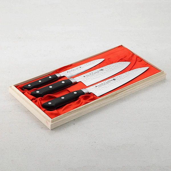 Satake Noushu Zestaw 3 noży w drewnianym pudełku
