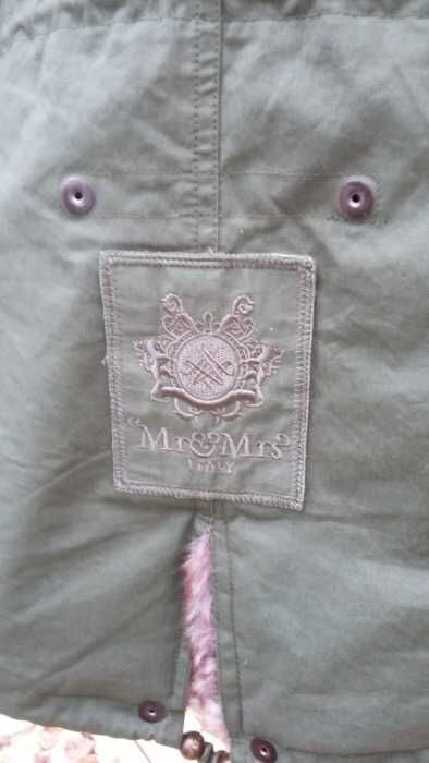 Parka Mr and Mrs Mr&Mrs Italy Naturalny Jenot i Szynszyle rozm. M