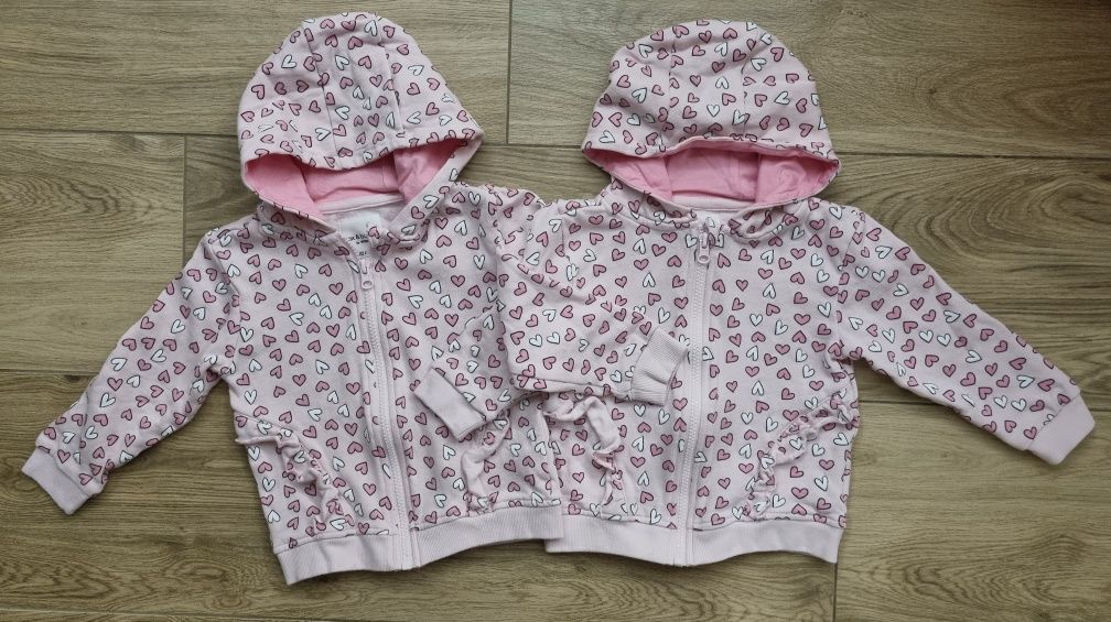 2 x Bluza kaptur dziewczynki rozm. 92 / Fox&Bunny Sinsay / Bliźniaczki