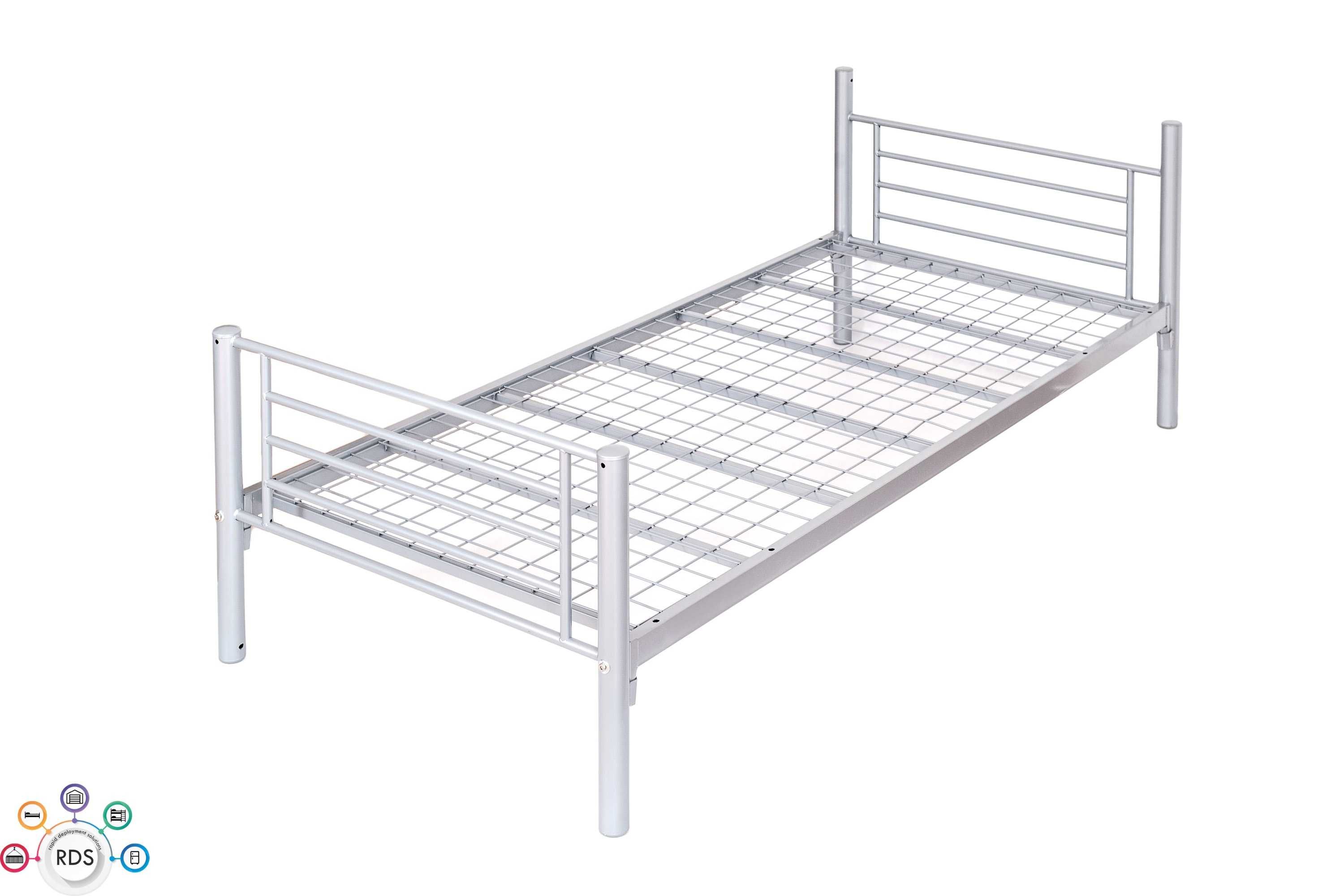 Łóżko metalowe pojedyncze lub piętrowe WOJSKOWE Z MATERACEM 90x200 cm