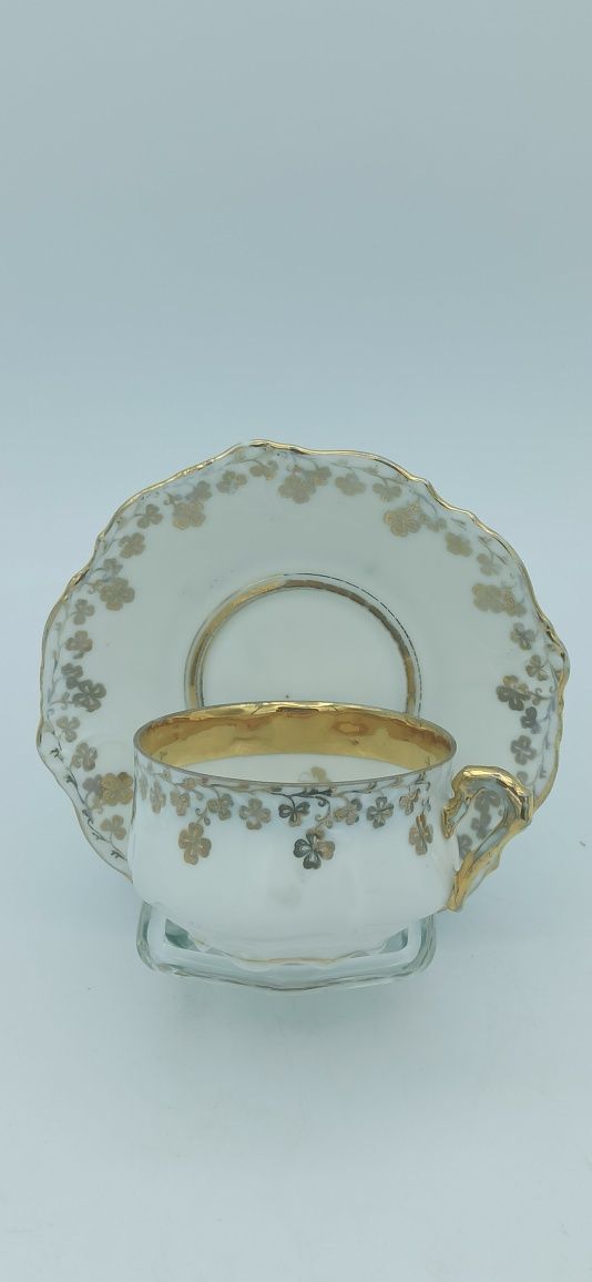 Porcelana Śląska OHME Szczawienko Filiżanka 145 ml Złota Konieczynka