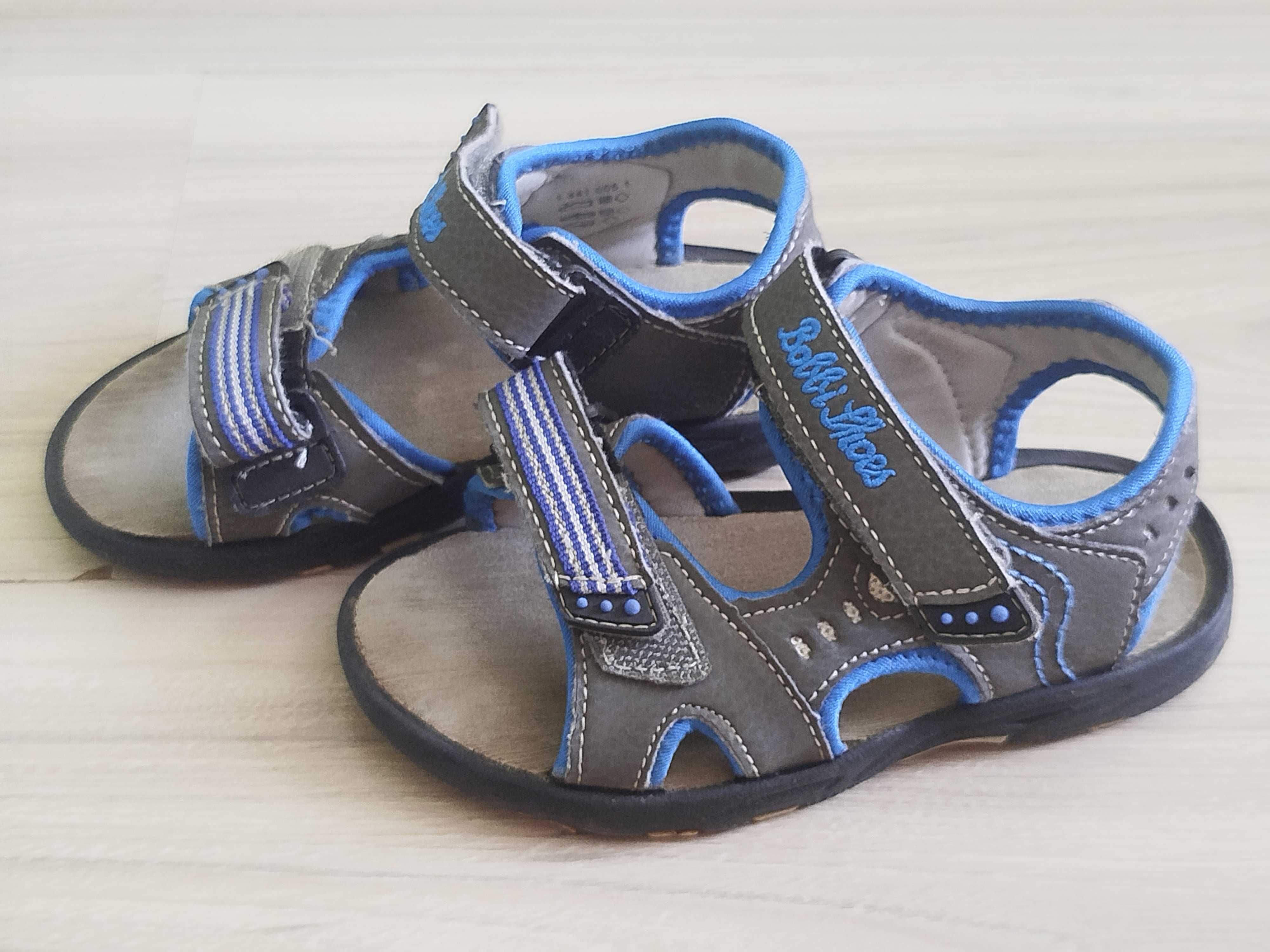 Sandały dla chłopca, niebiesko szare, Deichmann, rozmiar 27