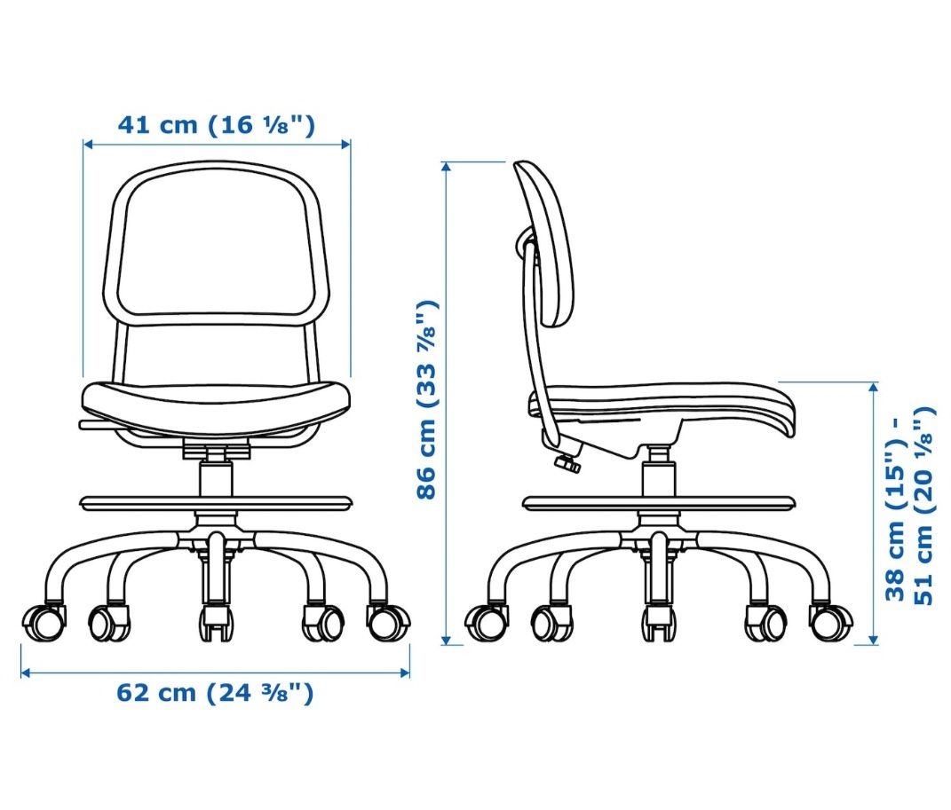 Ergonomiczne krzesło biurowe dla dziecka IKEA