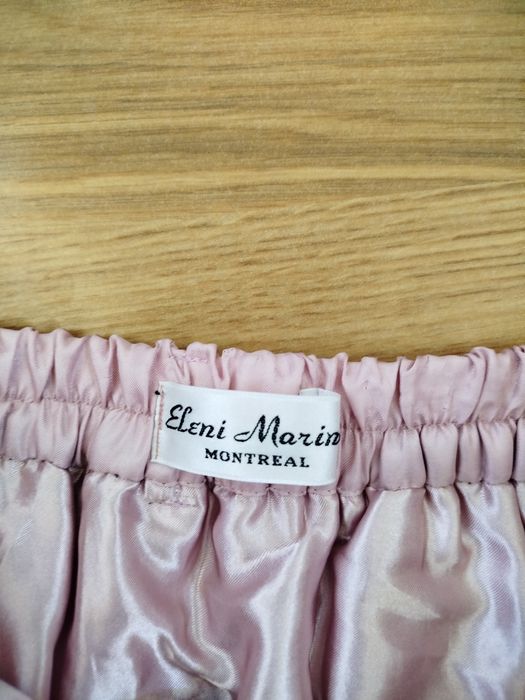 Eleni Morin Montreal tiulowa długa spódnica wielowarstwowa pudrowy róż