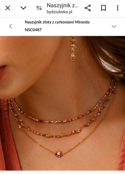 Naszyjnik By Dziubeka zloty cyrkonie kryształki nowy Miranda NSC0487