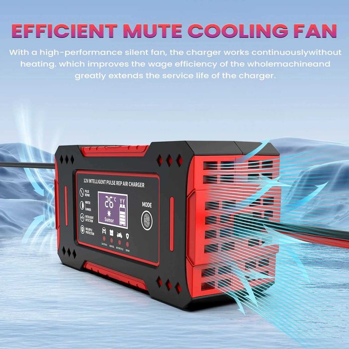 Інтелектуальний зарядний пристрій для автомобільного АКБ 6A 12V