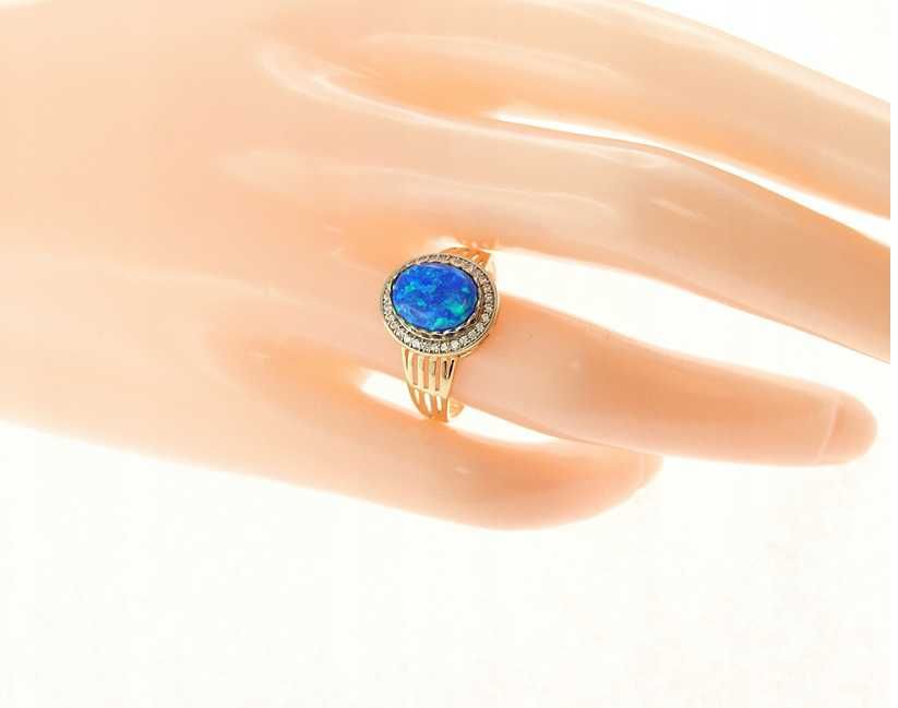 Elegancki złoty pierścionek OPAL ZŁOTO p.585 roz.14 CUDO