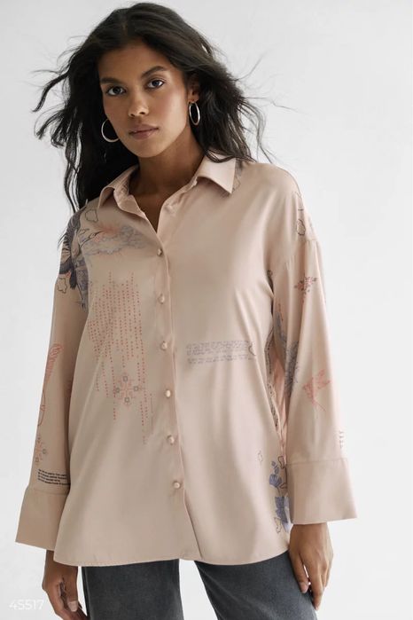 Шовкова блуза з принтом