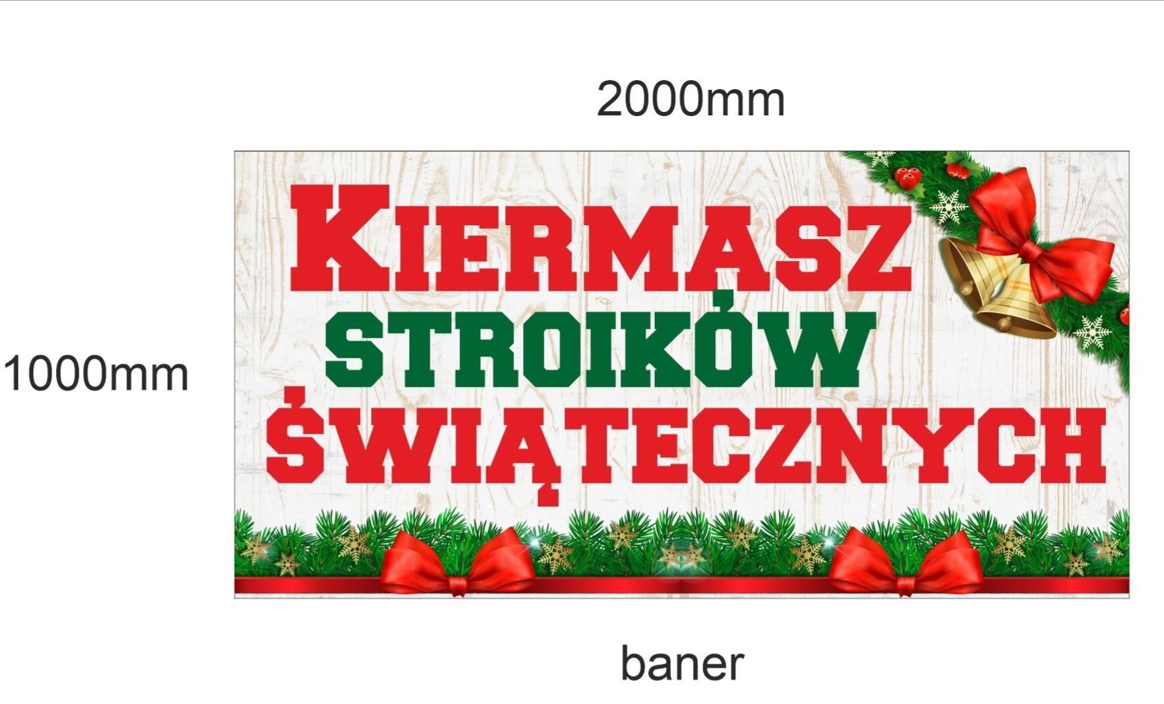 Banery reklamowe kiermasz stroikow świątecznych gotowe