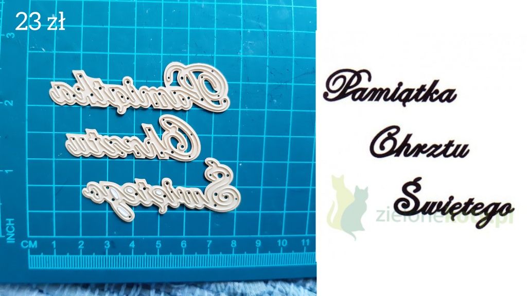 Napis Zaproszenie  Pamiątka Chrztu Święta scrapbooking